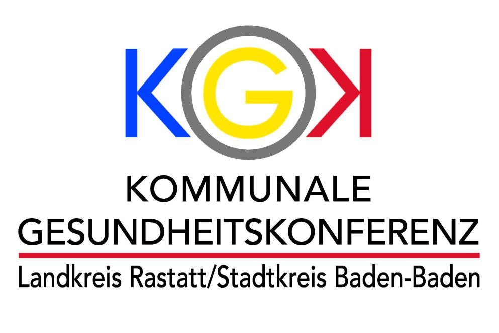 Das Foto zeigt das Logo der Kommunalen Gesundheitskonferenz für den Landkreis Rastatt und den Stadtkreis Baden-Baden