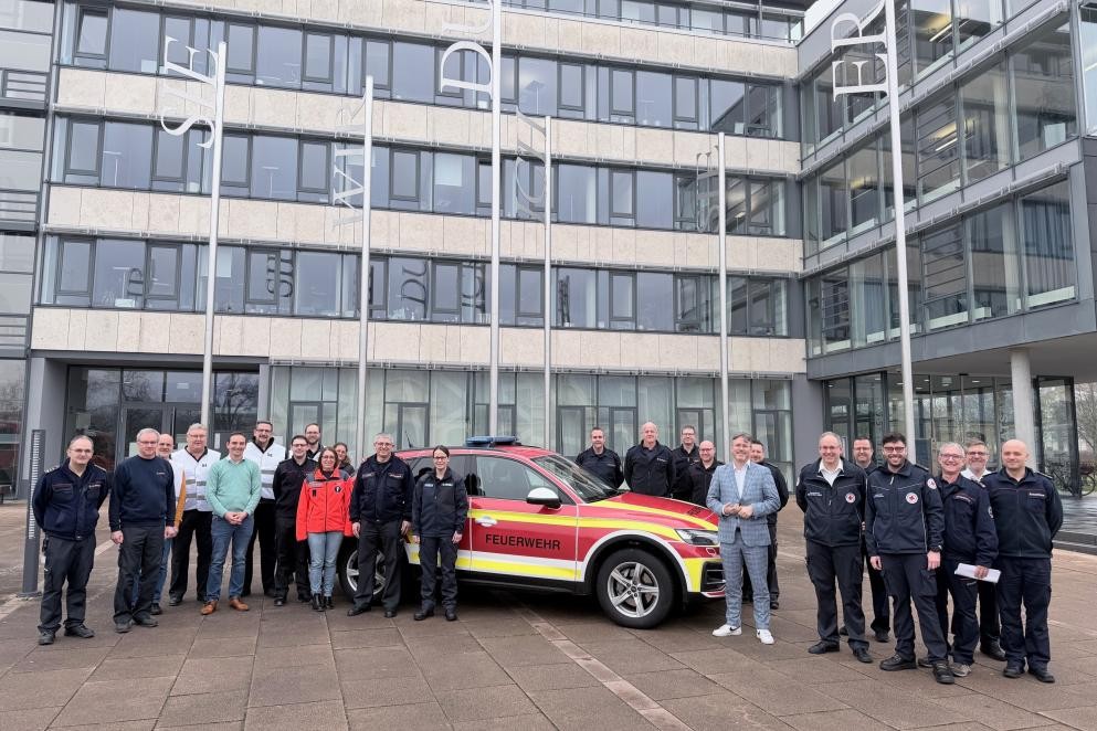 Die neuen Stabsmitglieder proben im Landratsamt für den Ernstfall. Quelle: Benjamin Wedewart. Die neuen Stabsmitglieder proben im Landratsamt für den Ernstfall. Quelle: Benjamin Wedewart.