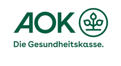 Das Foto zeigt das Logo der AOK