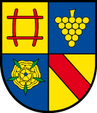 Wappen des Landkreises Rastatt mit den vier Unterteilungen